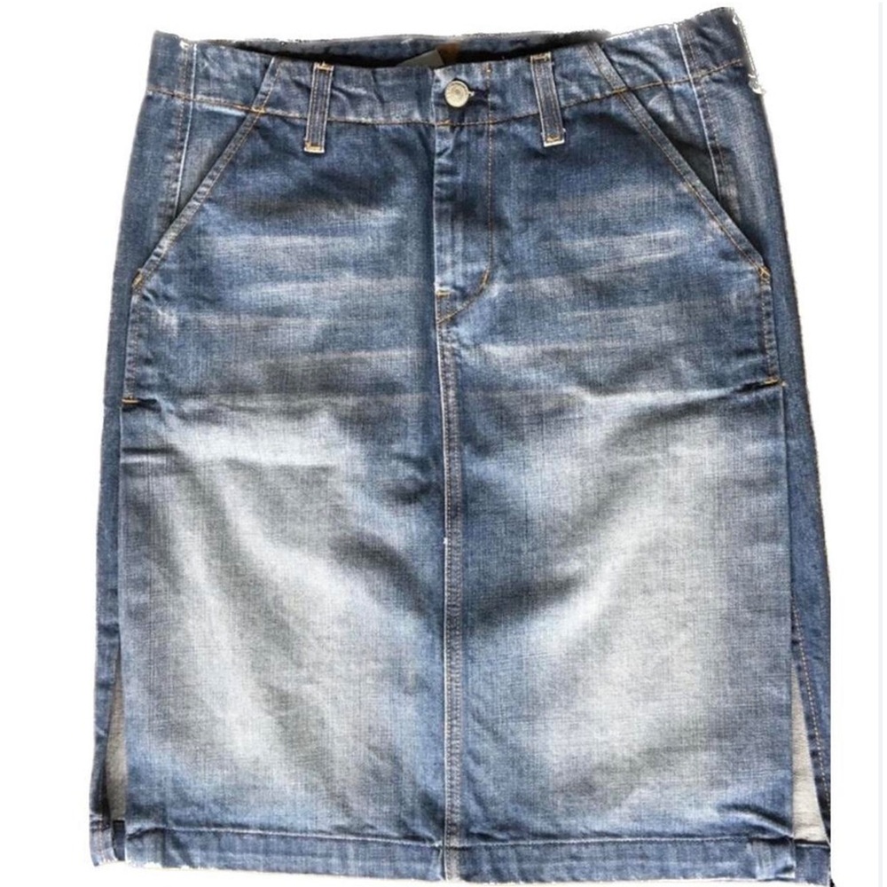 Classic Blue Denim Pencil Skirt - Women's